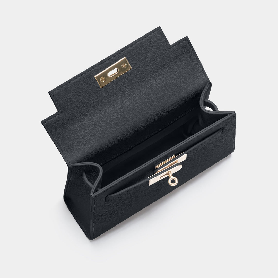 Willow Top Handle Tote Bag Black