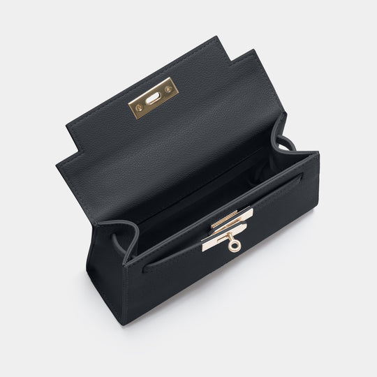 Willow Top Handle Tote Bag Black