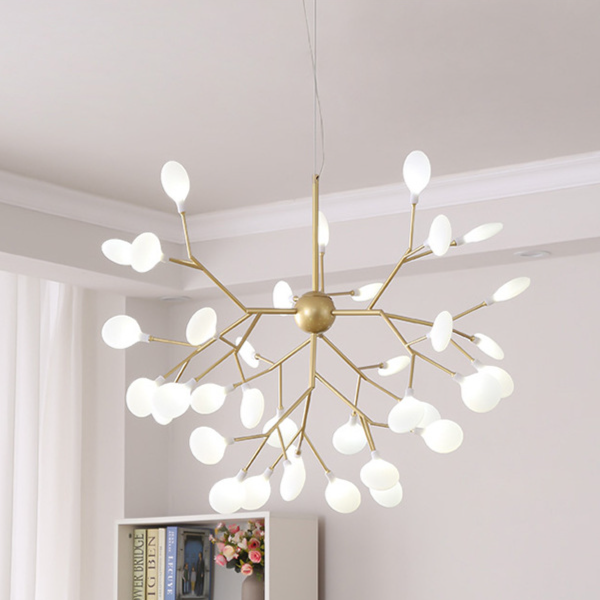 Modern Firefly LED Chandelier - Nordic Leaf Branch Pendant Light