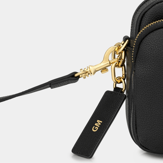Chelsea Midi Crossbody Bag -Black Leather