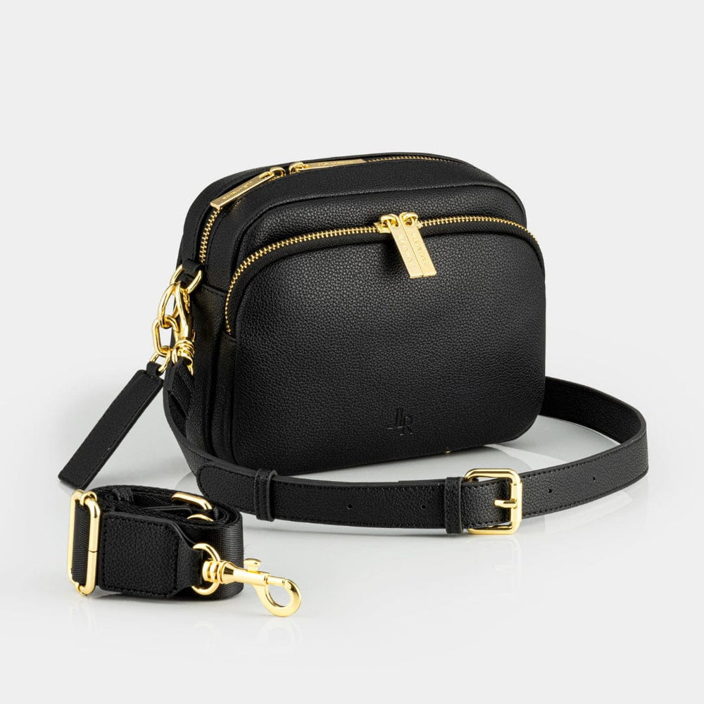 Chelsea Midi Crossbody Bag -Black Leather