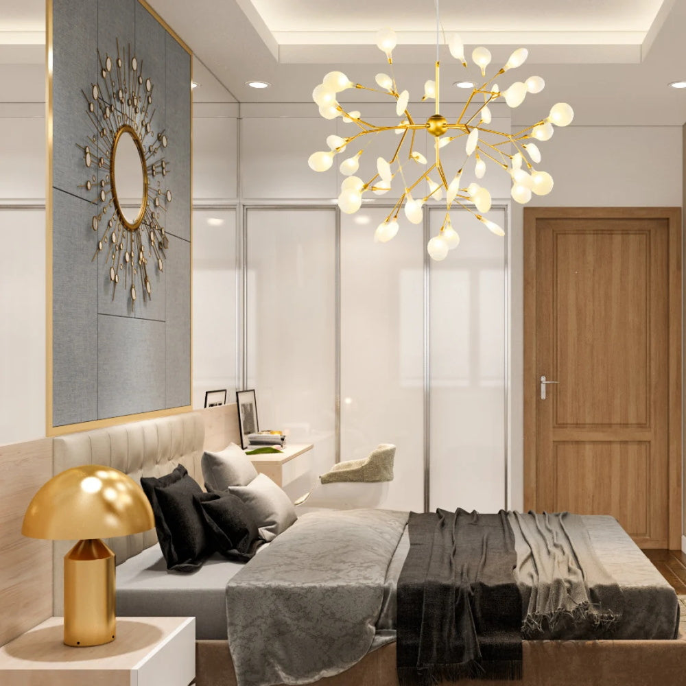Modern Firefly LED Chandelier - Nordic Leaf Branch Pendant Light
