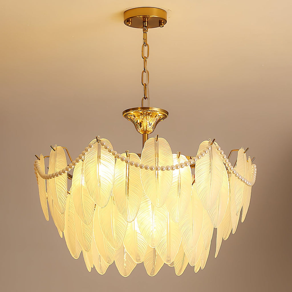 Luxury Modern Minimalist Living Room Shade Feather Chandelier