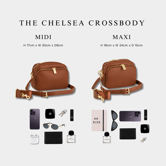 Chelsea Midi Crossbody Bag - Chocolate Brown Leather