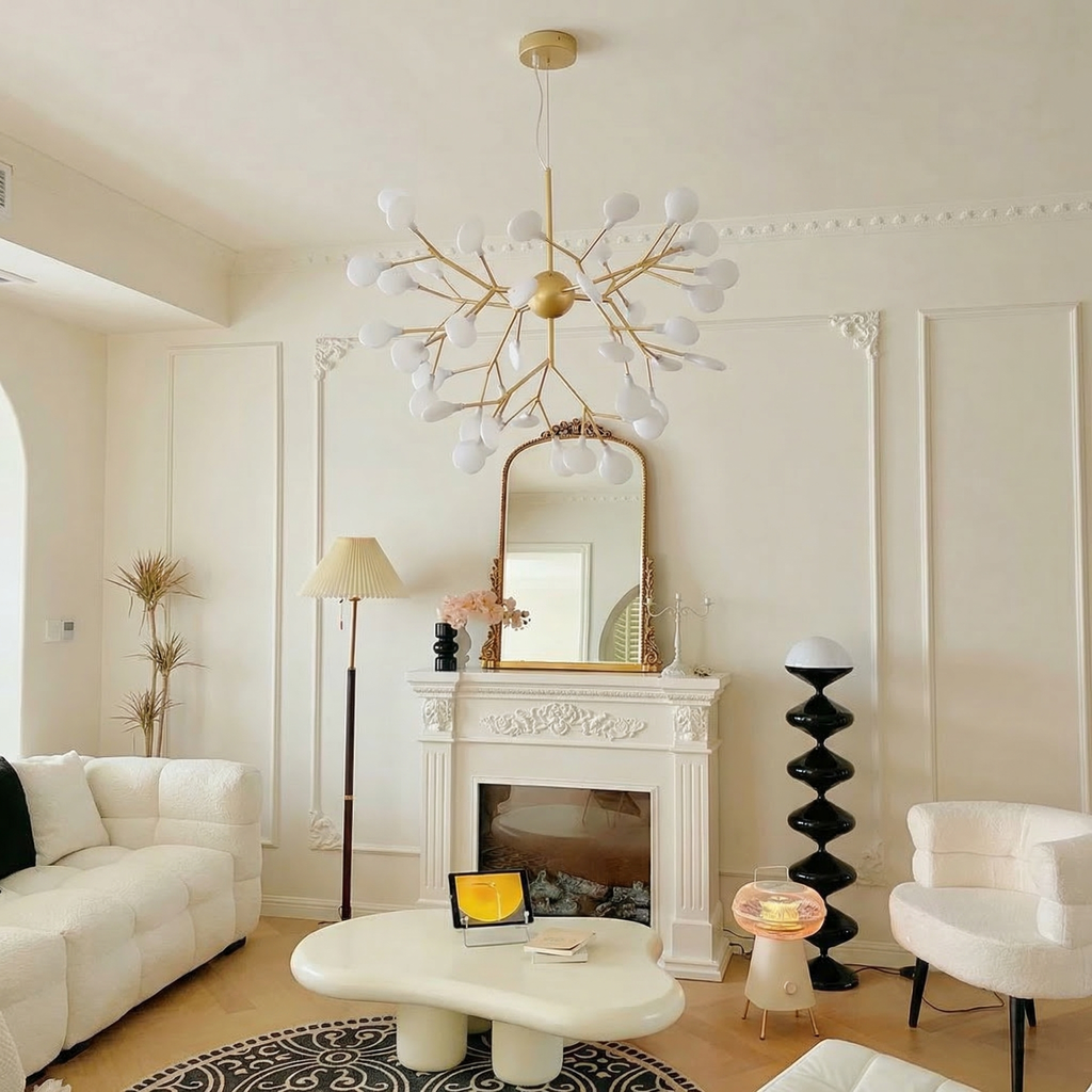 Modern Firefly LED Chandelier - Nordic Leaf Branch Pendant Light